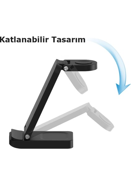S90 4in1 Kablosuz Şarj Masaüstü Set - Siyah