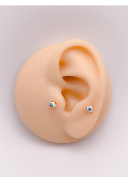 Cerrrahi Çelik Piercing ( Pirsing ) Nazar Boncuklu Tragus Helix Piercing (1ADET) fiyatları