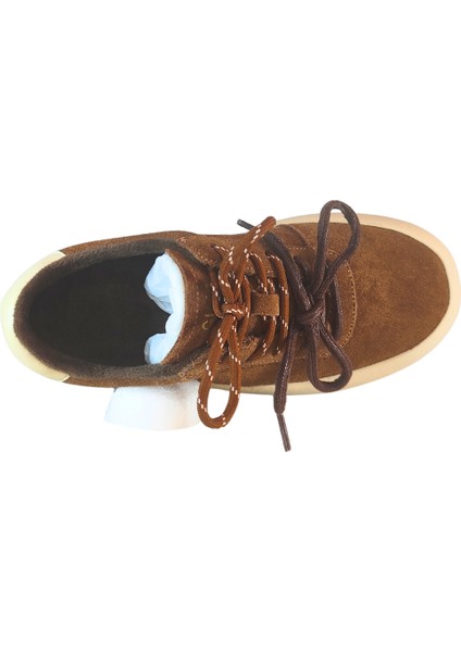 Kadın (Deri) Süet Çift Renkli Çift Bağcıklı Sneaker Ayakkabı