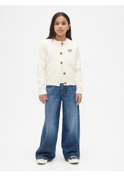 Kız Çocuk Kırık Beyaz Cashsoft Gap Logo Hırka modelleri