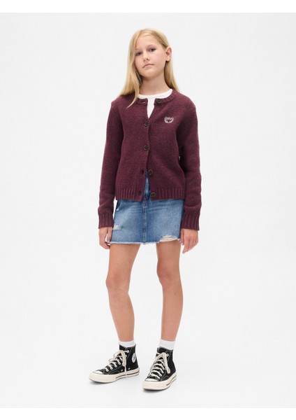 Kız Çocuk Bordo Cashsoft Gap Logo Hırka modelleri