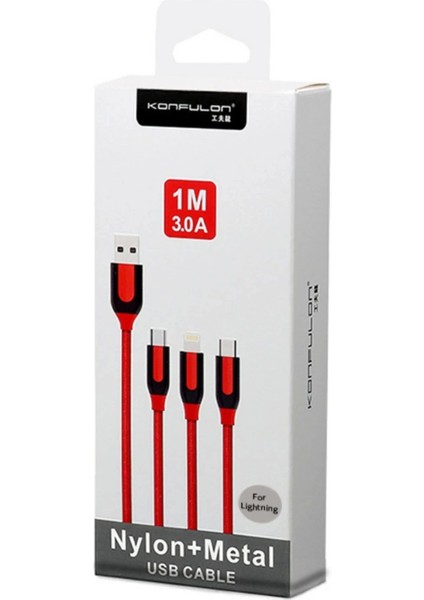 S51 Lightning Kablo iphone Uyumlu 1m 3A - Siyah fiyatları