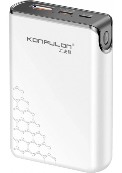 A6Q 22.5W USB 3.0 ve 20W Type-C Çıkışlı 10.000 Mah Pd Powerbank - Beyaz