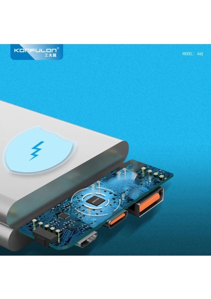 A6Q 22.5W USB 3.0 ve 20W Type-C Çıkışlı 10.000 Mah Pd Powerbank - Beyaz