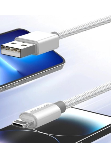 DC79 1m 3A USB To Lightning Hızlı Şarj Kablo - Beyaz modelleri