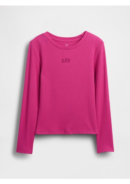 Kız Çocuk Pembe Örgülü Gap Logo T-Shirt fırsatları