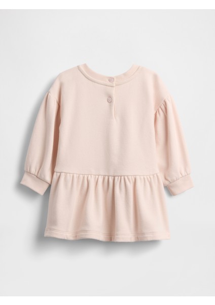 Bebek Pembe Vintage Soft Logo Sweatshirt Elbisesi modelleri