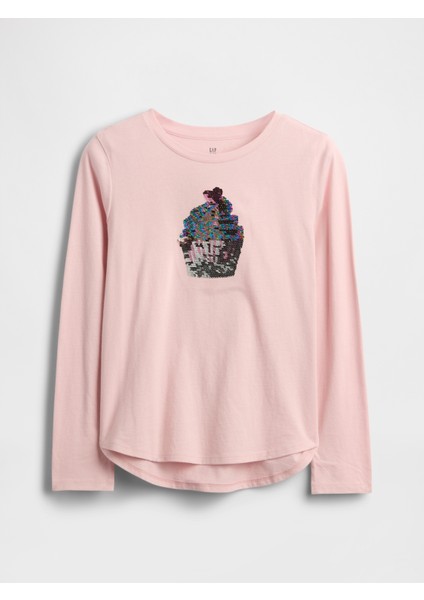 Kız Çocuk Pembe Flippy-Sequin Grafik T-Shirt fiyatları