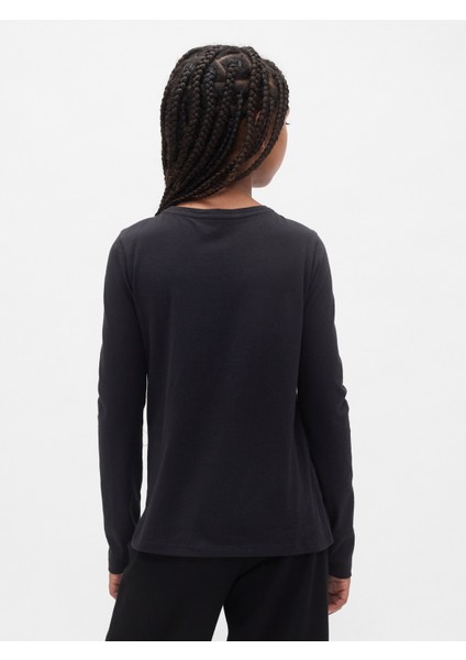 Kız Çocuk Siyah Gap Logo T-Shirt modelleri