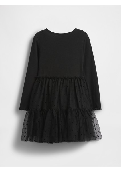 Kız Bebek Siyah Tül Detaylı Elbise modelleri