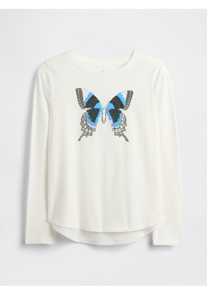 Kız Çocuk Beyaz Flippy-Sequin Grafik T-Shirt fiyatları