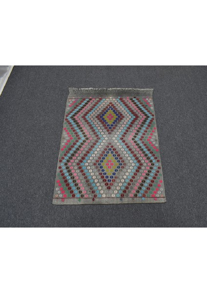 El Dokuma Renkli Çumra Yörük Pamuklu Yün Kilim 6384 fırsatları