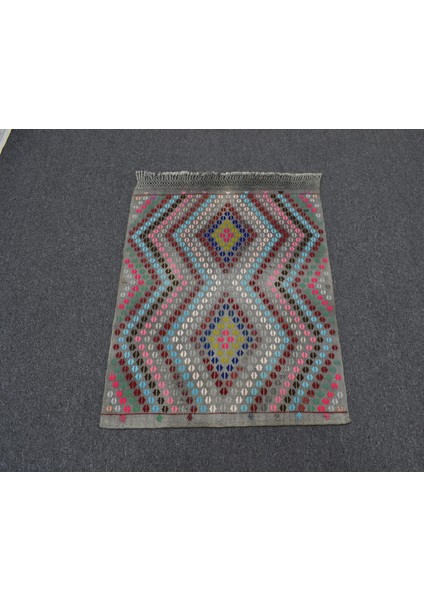 El Dokuma Renkli Çumra Yörük Pamuklu Yün Kilim 6384 indirimleri