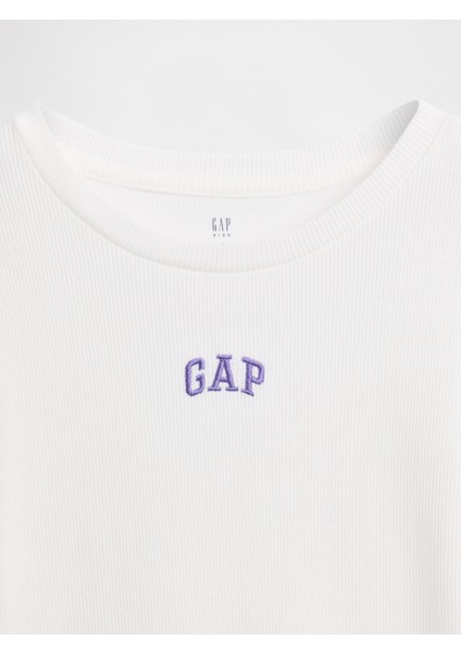 Kız Çocuk Beyaz Örgülü Gap Logo T-Shirt fiyatları