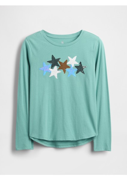 Kız Çocuk Turkuaz Flippy-Sequin Grafik T-Shirt fiyatları