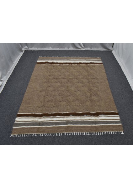 Yeni El Dokuma Sütlü Kahve Dikişsiz Çift Kişilik Tiftik Yün Siirt Kilimi 6379 modelleri