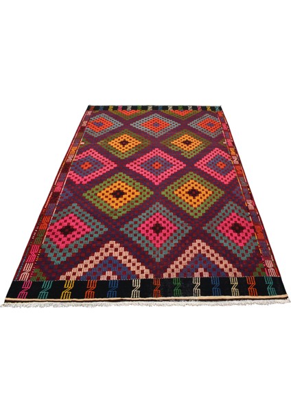 Yeni El Dokuması Benzersiz Bergama Izmir Yörük Yün Cecim Kilim 6374