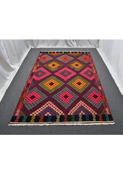 Yeni El Dokuması Benzersiz Bergama Izmir Yörük Yün Cecim Kilim 6374 fiyatları