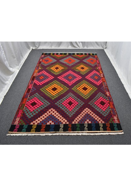 Yeni El Dokuması Benzersiz Bergama Izmir Yörük Yün Cecim Kilim 6374 modelleri