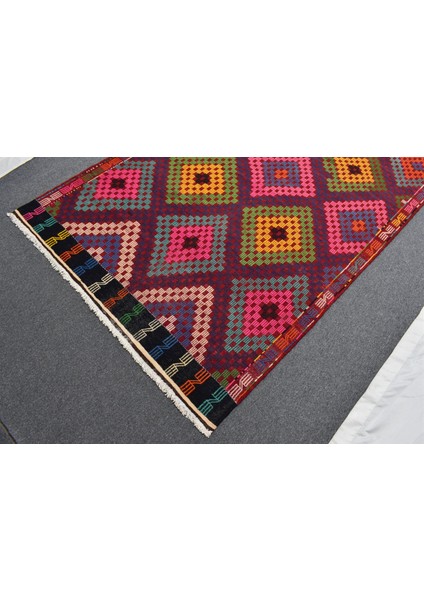 Yeni El Dokuması Benzersiz Bergama Izmir Yörük Yün Cecim Kilim 6374 indirimleri