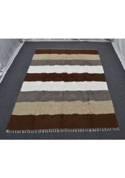 Yeni El Dokuma Çok Renkli Dikişsiz Çift Kişilik Tiftik Yün Siirt Kilimi 6383 modelleri