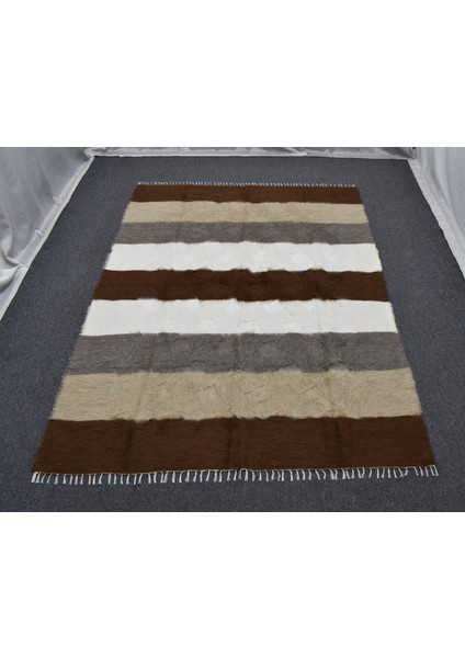 Yeni El Dokuma Çok Renkli Dikişsiz Çift Kişilik Tiftik Yün Siirt Kilimi 6383 fırsatları