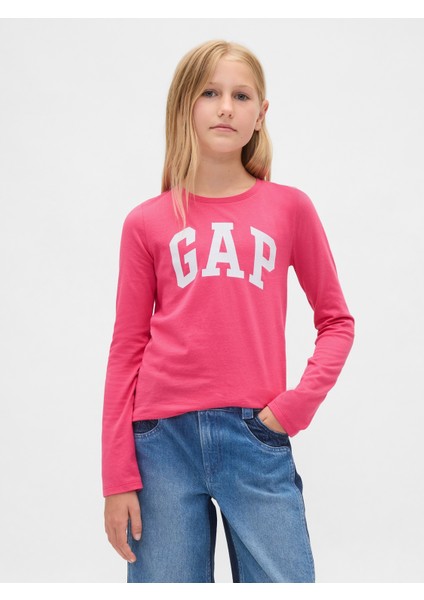 Kız Çocuk Pembe Gap Logo T-Shirt