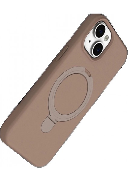 Apple iPhone 15 Plus Regal Magsafe Standlı Kapak - Çöl Titanyum modelleri
