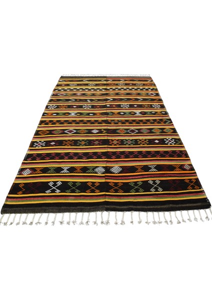 El Dokuması Doğal Devasa Karapınar Yörük Yün Kilim 6366