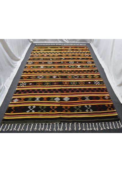 El Dokuması Doğal Devasa Karapınar Yörük Yün Kilim 6366 fırsatları