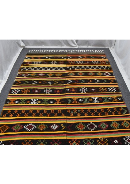 El Dokuması Doğal Devasa Karapınar Yörük Yün Kilim 6366 indirimleri