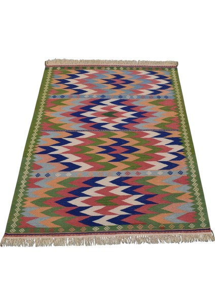 El Dokuma Benzersiz Yüncü Yörük Yün Kilim 6361