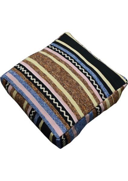 Yeni El Dokuma Dekoratif Puf Köşe Minderi Kırlent Kılıfı Kilim 6224