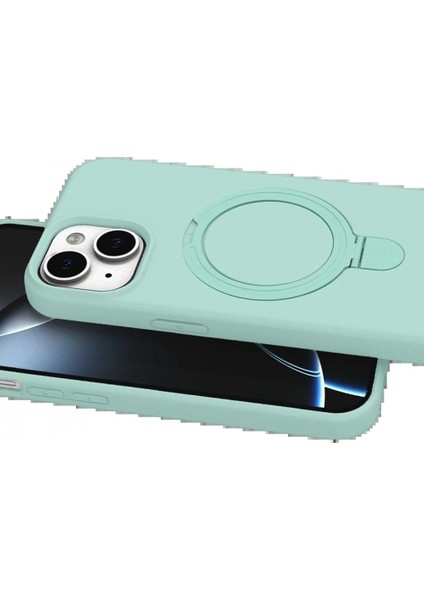 Apple iPhone 15 Plus Regal Magsafe Standlı Kapak - Su Yeşili fırsatları