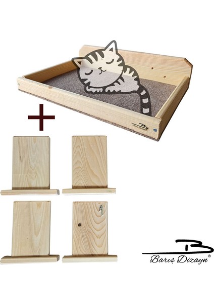 5 Parça Eko Halı Kaplama Yatak ve 4 Basamak Seti (Duvar) 10KG