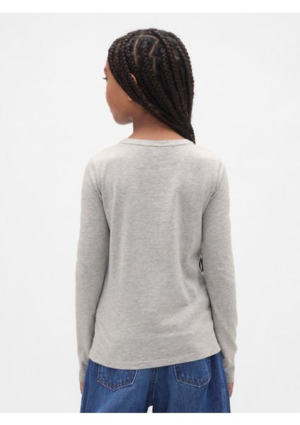 Kız Çocuk Gri Gap Logo T-Shirt modelleri