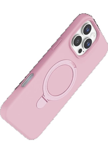 Apple iPhone 16 Pro Regal Magsafe Standlı Kapak - Açık Pembe modelleri