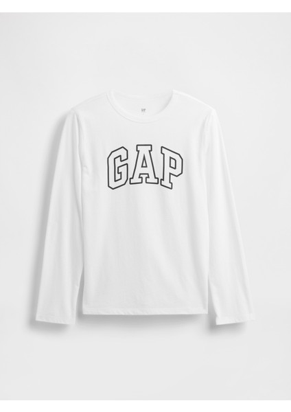 Erkek Çocuk Beyaz Gap Logo T-Shirt