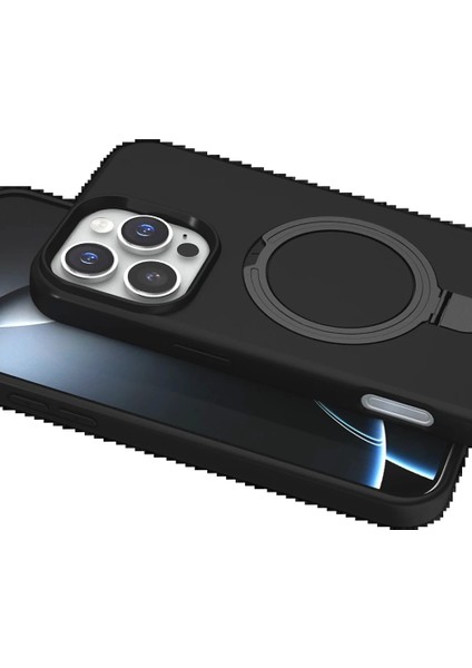 Apple iPhone 16 Pro Regal Magsafe Standlı Kapak - Siyah fırsatları