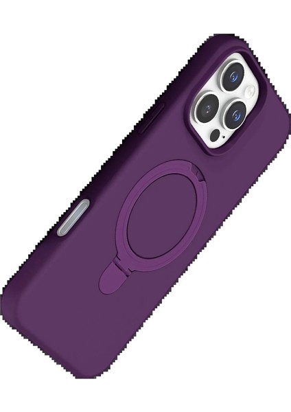Apple iPhone 16 Pro Max Regal Magsafe Standlı Kapak - Derin Mor modelleri