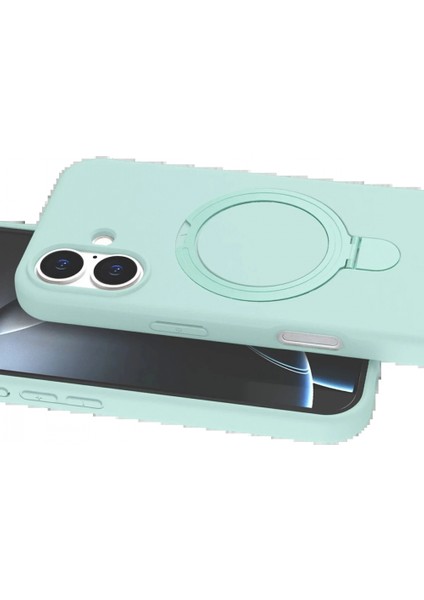 Apple iPhone 16 Regal Magsafe Standlı Kapak - Su Yeşili fırsatları