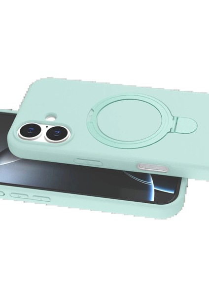 Apple iPhone 16 Plus Regal Magsafe Standlı Kapak - Su Yeşili fırsatları