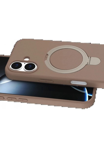 Apple iPhone 16 Plus Regal Magsafe Standlı Kapak - Çöl Titanyum fiyatları
