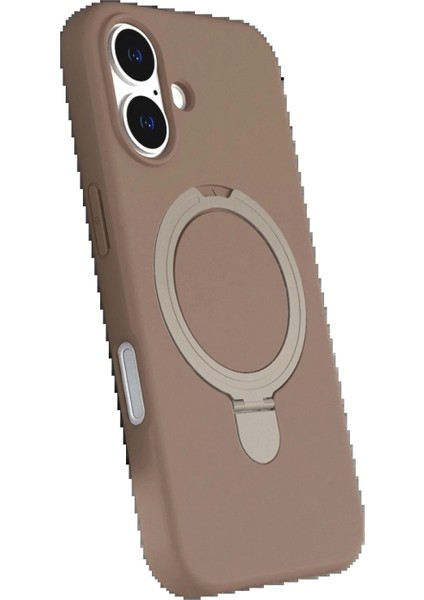 Apple iPhone 16 Plus Regal Magsafe Standlı Kapak - Çöl Titanyum modelleri