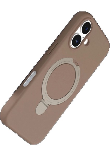 Apple iPhone 16 Plus Regal Magsafe Standlı Kapak - Çöl Titanyum fırsatları