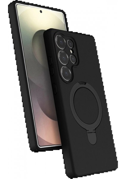 Samsung Galaxy S24 Ultra Regal Magsafe Standlı Kapak - Siyah