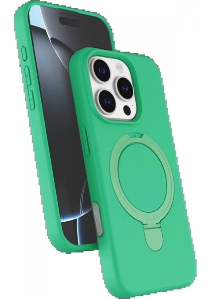 Apple iPhone 16 Pro Regal Magsafe Standlı Kapak - Yeşil