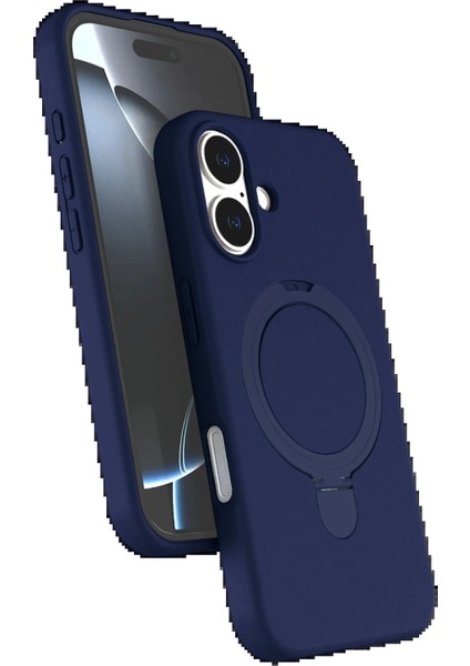 Apple iPhone 16 Plus Regal Magsafe Standlı Kapak - Lacivert
