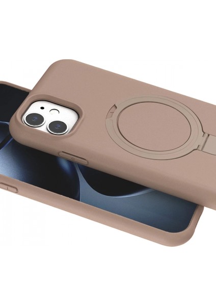 Apple iPhone 11 Regal Magsafe Standlı Kapak - Çöl Titanyum fırsatları
