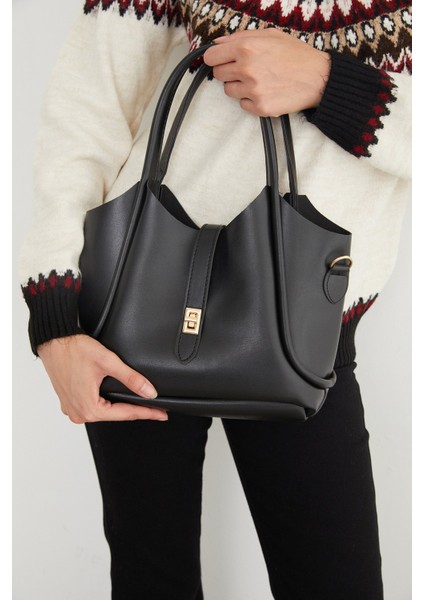 Suni Deri Fermuarlı Yavrulu Kol Çantası